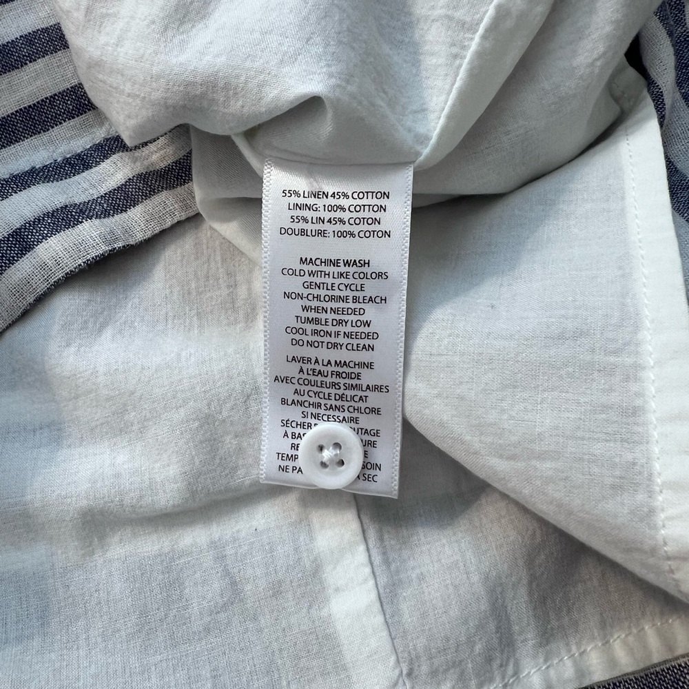 Alina Linen Cotten Striped Dress - Size XS - Picture 6 of 8